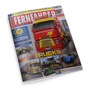 Titelbild des Magazins „FERNFAHRER – Das Truck-Magazin“ mit einem zentral platzierten roten Renault-Truck mit gelber Beschriftung „waldbach-logistik.de“ und Nummernschild „WTL-STL 105“, umgeben von kleineren Bildern weiterer Lkw-Modelle; sichtbare Texte unter anderem: „Wohlfühl Trucks“, „Alte Fuhrparks, neue Lösungen“, „Retro Classics Mercedes“, „5 €“, „So stark wie nie“, „Ford fährt Ford Trucks“, vor schwarzem Hintergrund fotografiert.