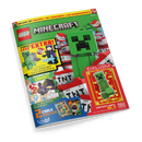 Titelblatt des LEGO® Minecraft Magazins Nr. 45 mit grünem Creeper aus LEGO-Blöcken im Vordergrund, umgeben von TNT-Blöcken mit rotem Deckel und weißer Aufschrift „TNT“. Oben Logos „LEGO“ und „Minecraft“, gelber Kasten mit Text „Starkes LEGO Extra! Creeper + TNT-Schleuder + Explosionsexperte“. Unten Anzeigen zu „Interaktiver Comic!“, „2 coole Poster“ und roter Bereich mit „Exklusiv! Limitierte Karte Nr. 1“.