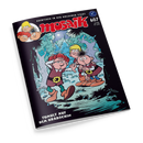 Comic-Heft „Mosaik“ Nr. 607 mit dem Titel „Tumult auf dem Hradschin“. Auf dem farbigen Cover stehen drei gezeichnete Figuren mit mittelalterlicher Kleidung im nächtlichen Wald, eine Figur hält schützend die Hand über die Augen. Oben links drei runde Portraits derselben Charaktere, darüber der Schriftzug „Abenteuer in der goldenen Stadt“, mittig rotes Logo „mosaik“ auf dunklem Hintergrund.
