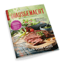 LandLust HAUSGEMACHT Magazin-Cover mit angeschnittenem Steak, Salat und der Schlagzeile "Köstliches vom Grill".