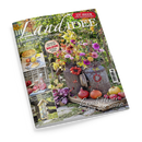 Schräg abgebildetes Magazin „LandIDEE“ mit dem Untertitel „LAND ERLEBEN UND GENIESSEN“. Das Cover zeigt einen blühenden Garten mit bunten Blumen, bepflanzten Gefäßen, Kürbissen und Früchten; weitere Texte lauten „137 IDEEN ZUM SELBERMACHEN“, „Herbstliche Deko für den BALKON“, „Leckere Rezepte mit Äpfeln und Quitten“, „Wahrer Wunder-Heiler: Granatapfel“, „Bastelideen für unsere Gartentiere“ und „Leuchtfeuer für die Sinne“.