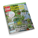 Magazincover Lisa Blumen & Pflanzen, Juni 2025. Zeigt einen farbenfrohen Garten mit Topfpflanzen und die Schlagzeile Pflanz-Ideen mit Kräutern und Blüten.