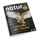 Cover des Magazins natur mit einer Schleiereule im Flug und der Schlagzeile Freunde der Nacht.