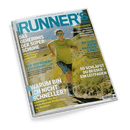 Runner's World Magazin, Juni 2025. Das Cover zeigt eine Läuferin in Sportkleidung beim Laufen auf einem Trail. Hauptschlagzeilen: Das Geheimnis der Superschuhe, Es gibt kein Alterslimit.